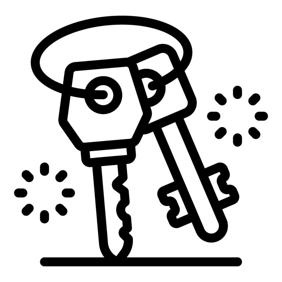 Keys opening door, entering new home, starting new life vector
