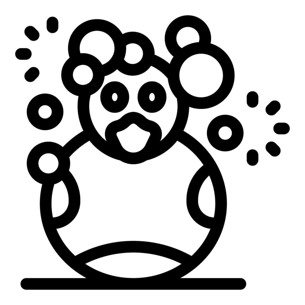 Bird blowing soap bubbles, having fun and enjoying bath time vector