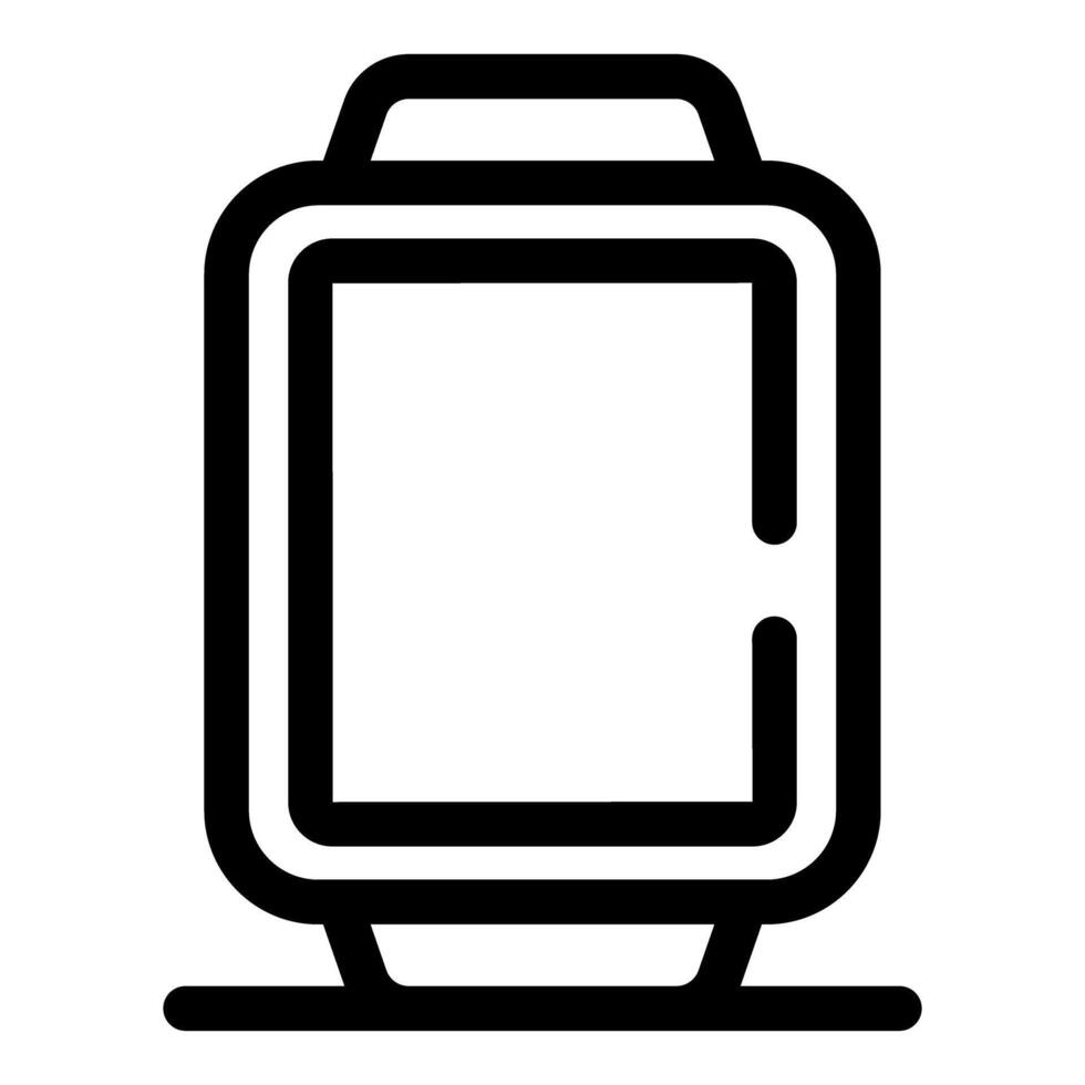 Smartwatch displaying empty screen with charging stand, modern technology icon vector