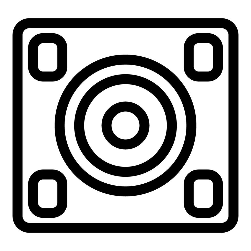 Action camera icon showing recording button and lens vector