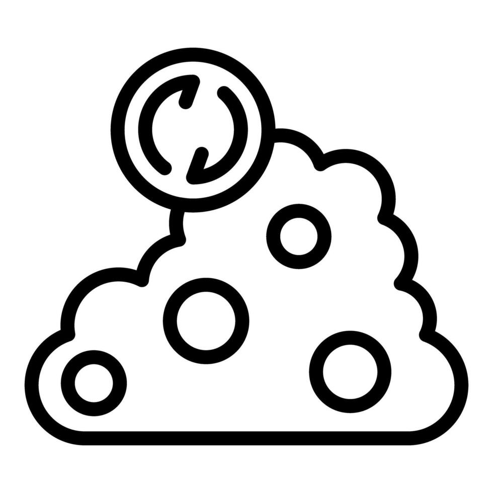 Cloud computing syncing data, refreshing information storage icon vector