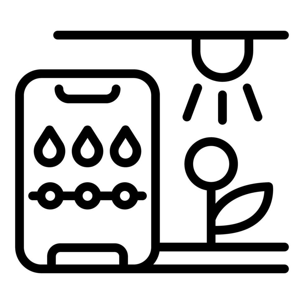 Smart farming technology, monitoring plant growth with mobile app and artificial light vector