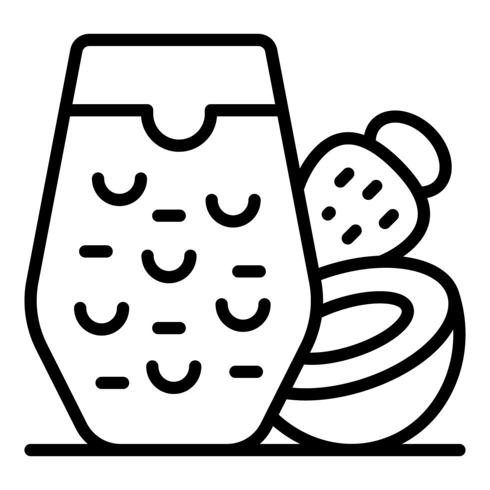 Preparing delicious and healthy smoothie with fresh fruits using blender vector