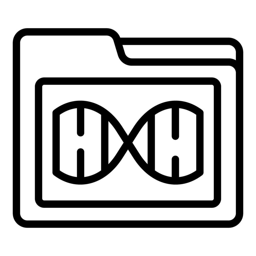Folder storing dna double helix structure icon representing genetic information vector