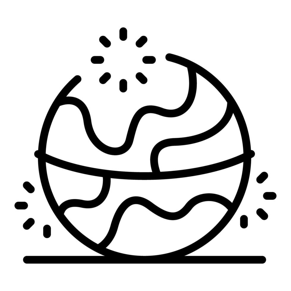 Planet rotating with sun shining brightly in outer space vector