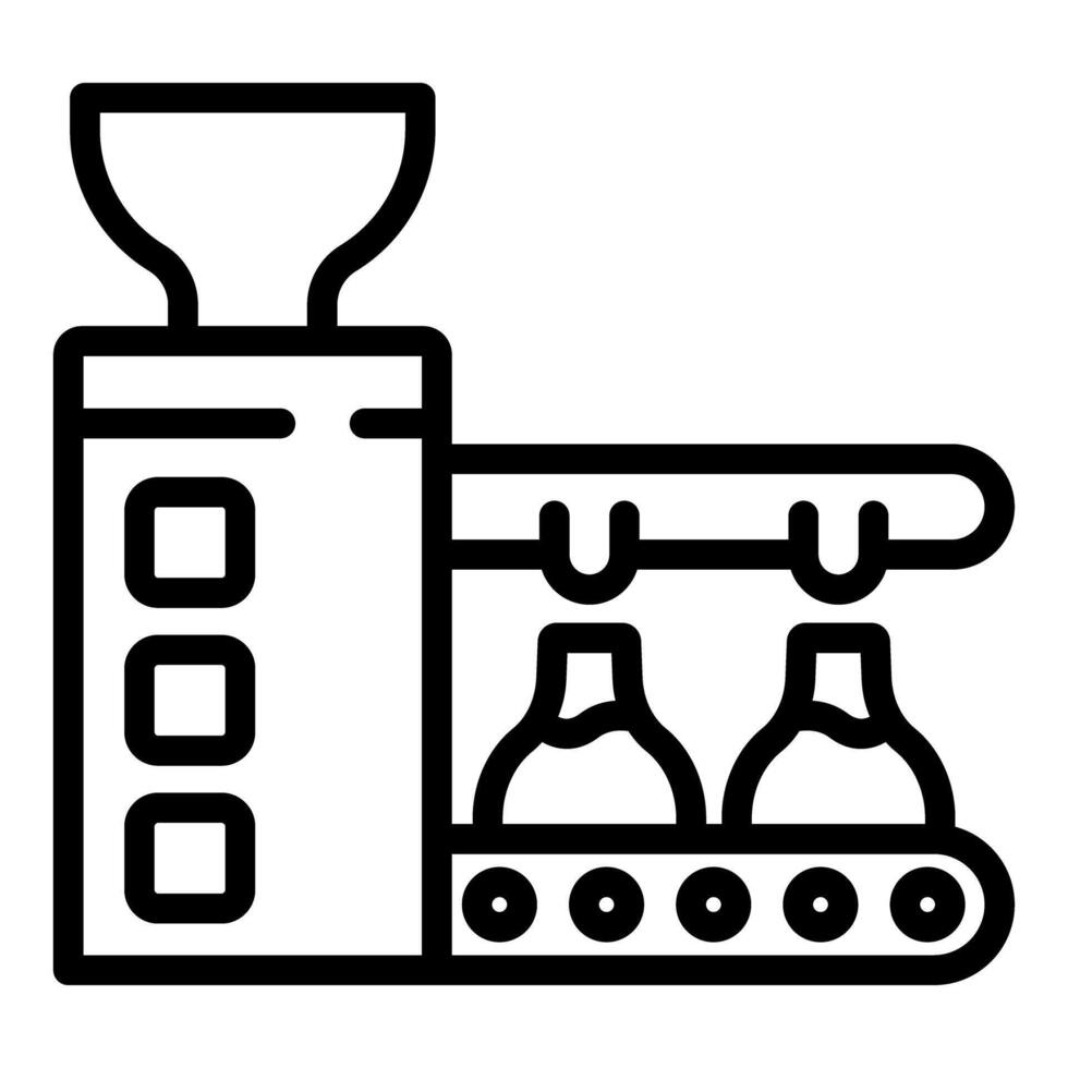 Industrial machine processing packaging on conveyor belt vector