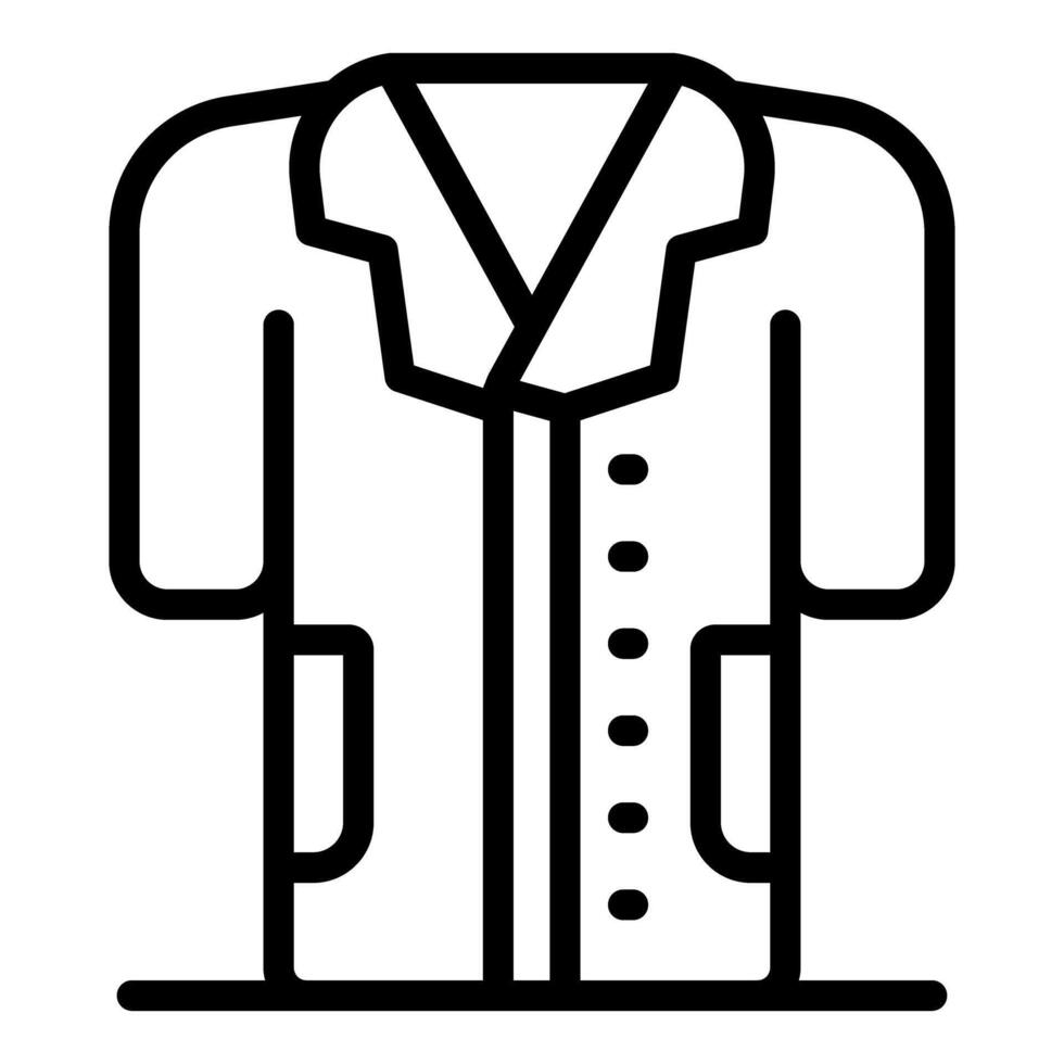 Bathrobe with buttons and pockets, relaxing clothing icon vector