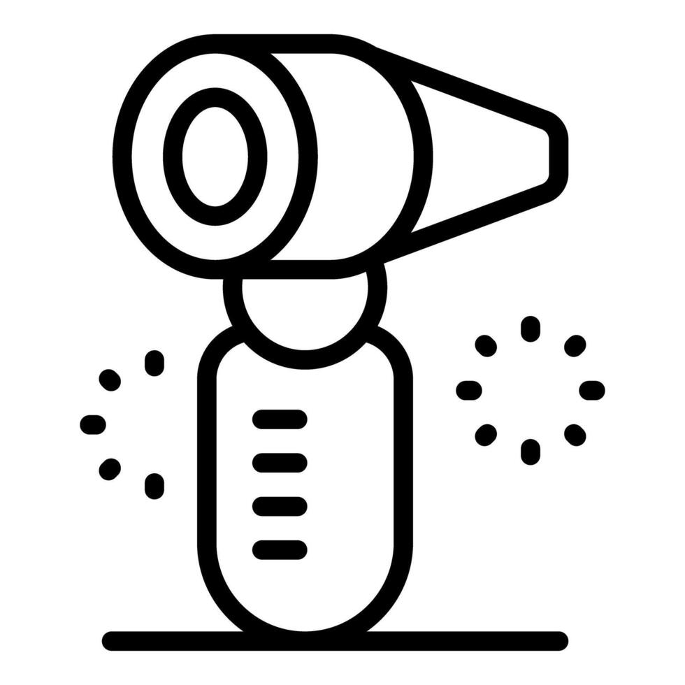 Hair dryer blowing hot air with speed settings icon vector
