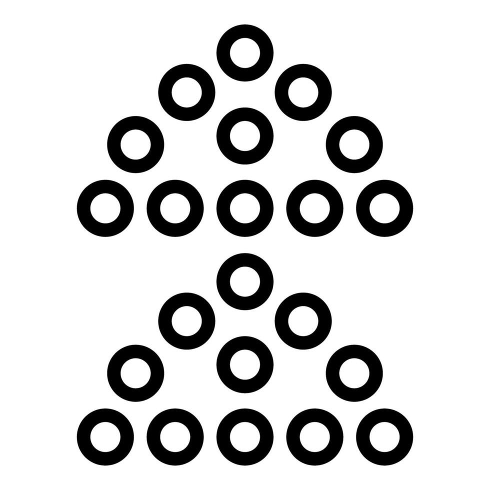Two arrows pointing upwards formed by circles increasing in size vector