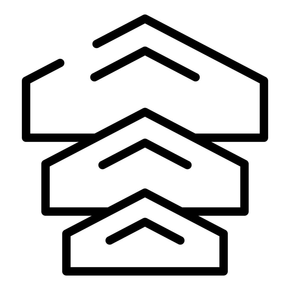 Upload icon showing increasing levels with arrows pointing upwards vector