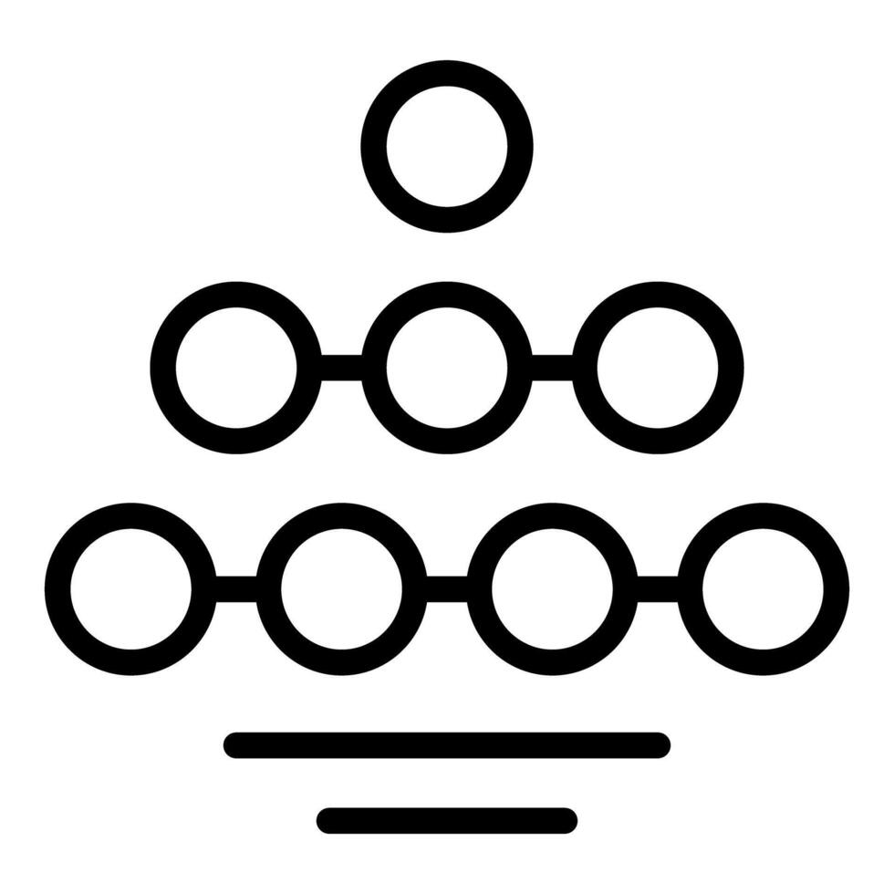 Hierarchical network structure connecting circles symbolizing hierarchy and collaboration vector