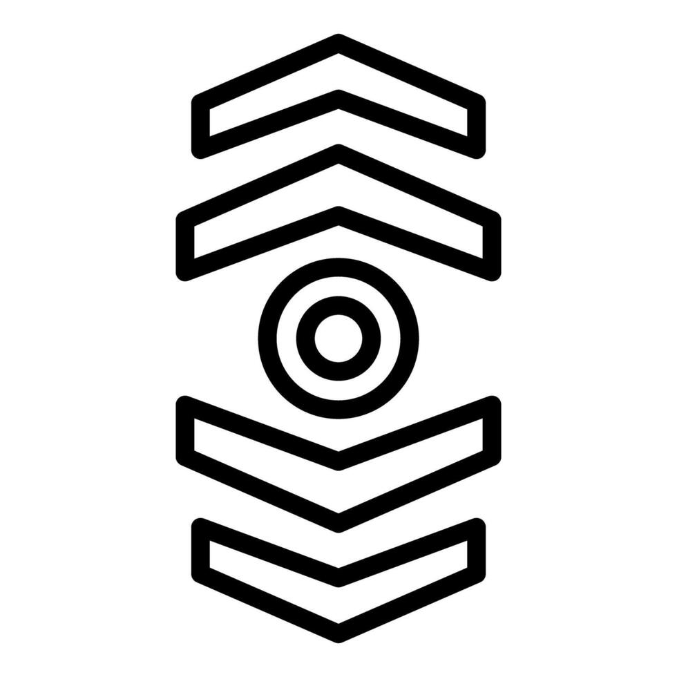 Abstract geometric pattern forming eye like shape with arrows pointing up and down vector