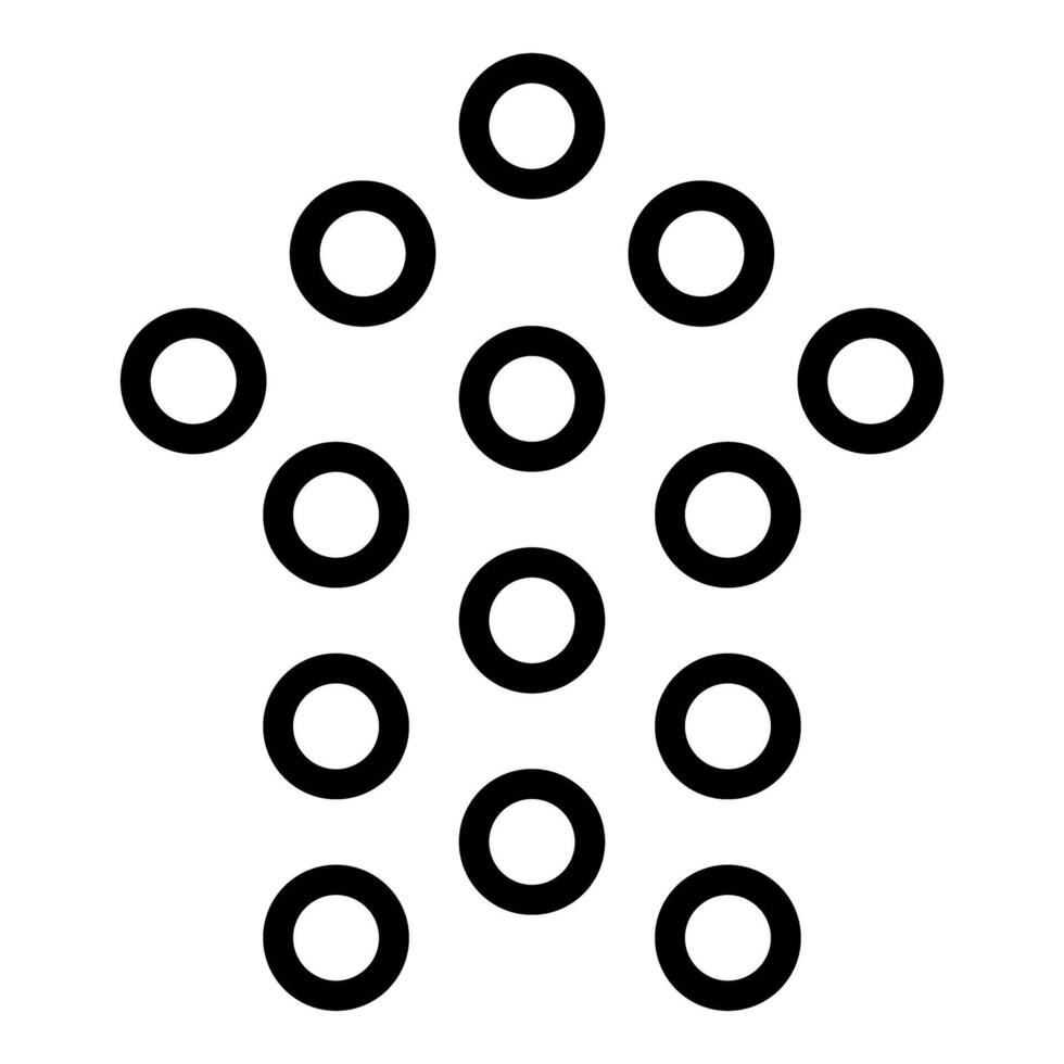 Multiple circles forming an upward arrow shape vector