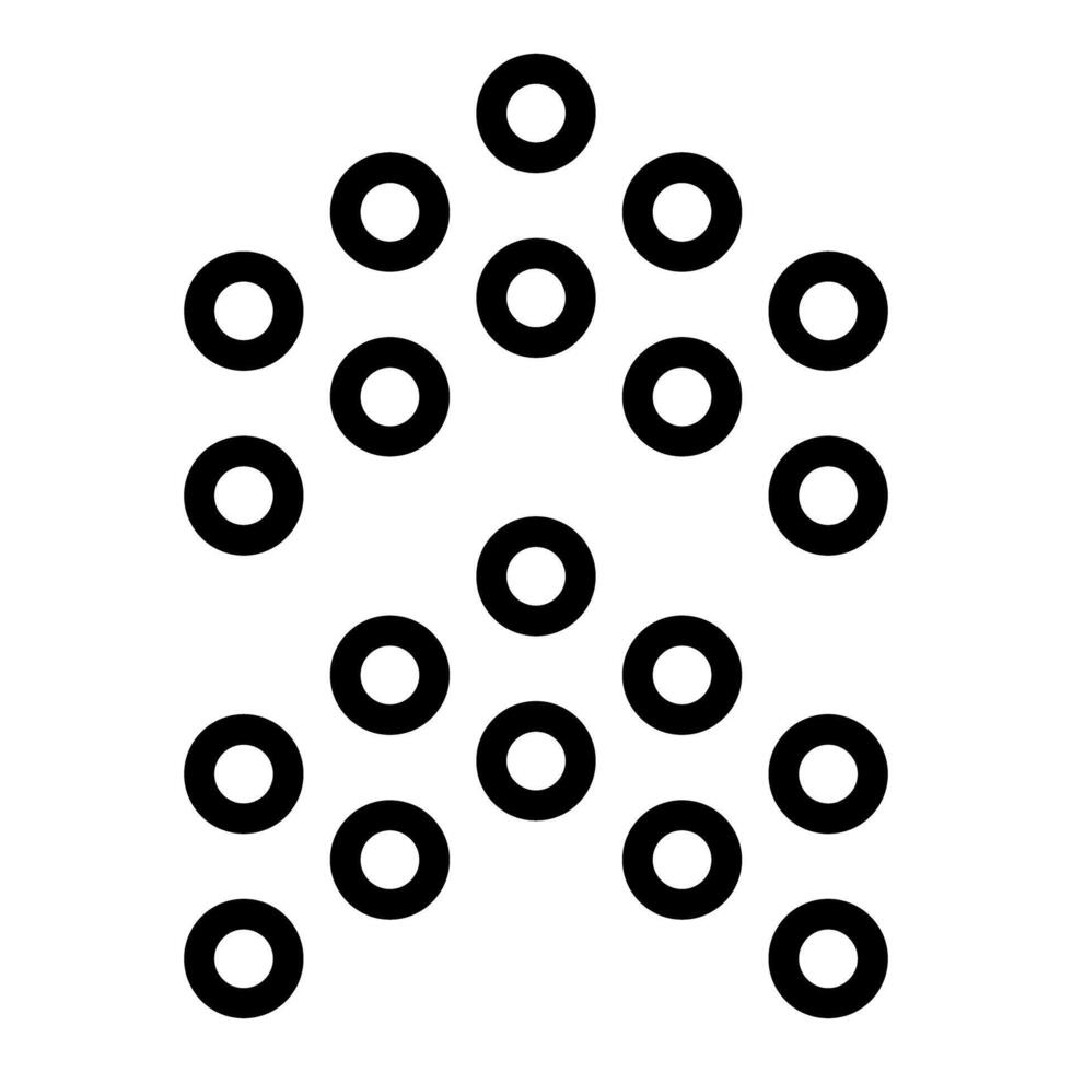 Two groups of circles forming triangular shapes on white background vector
