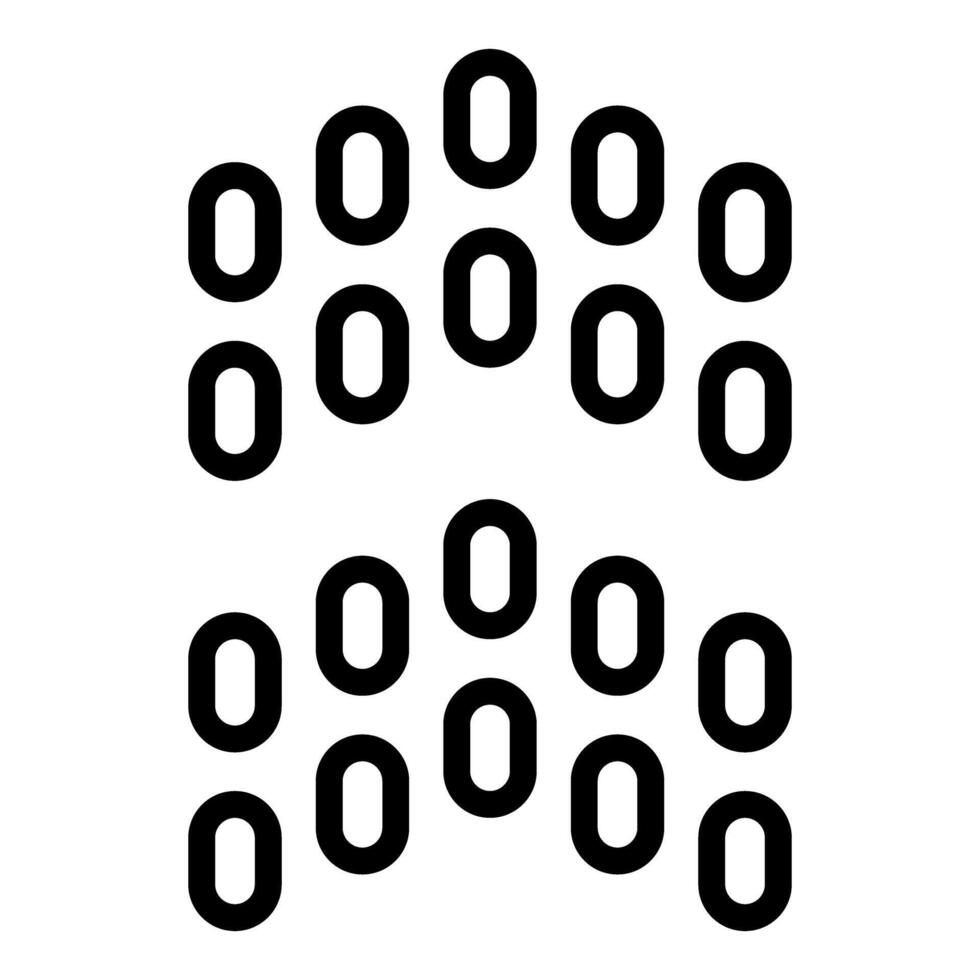 Two groups of rounded oblongs forming a triangular shape, minimalist black and white design vector