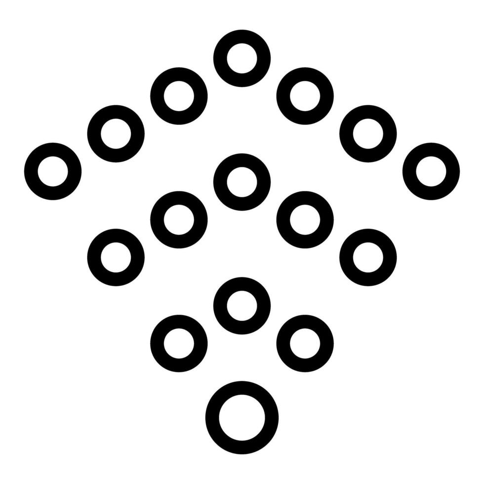 Abstract diamond shape created by connecting circles forming a modern and geometric pattern vector