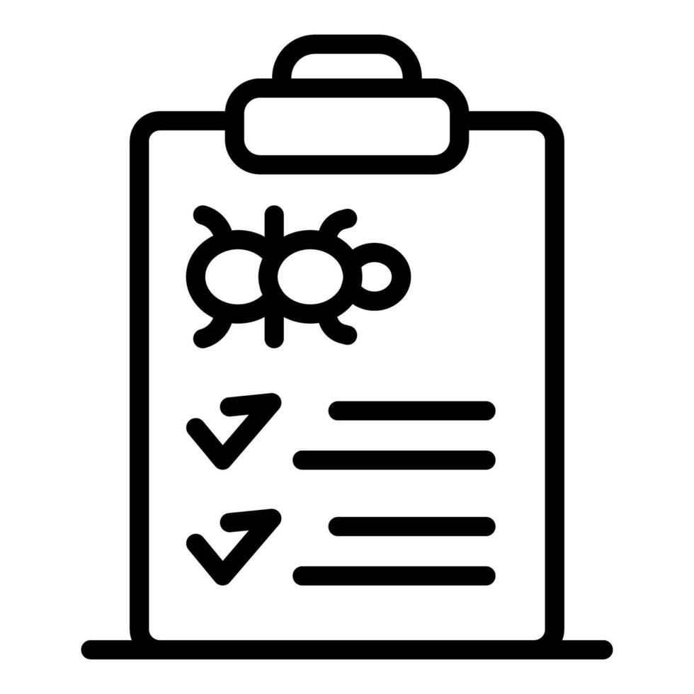 Bug tracking, debugging, software testing and quality assurance checklist icon vector