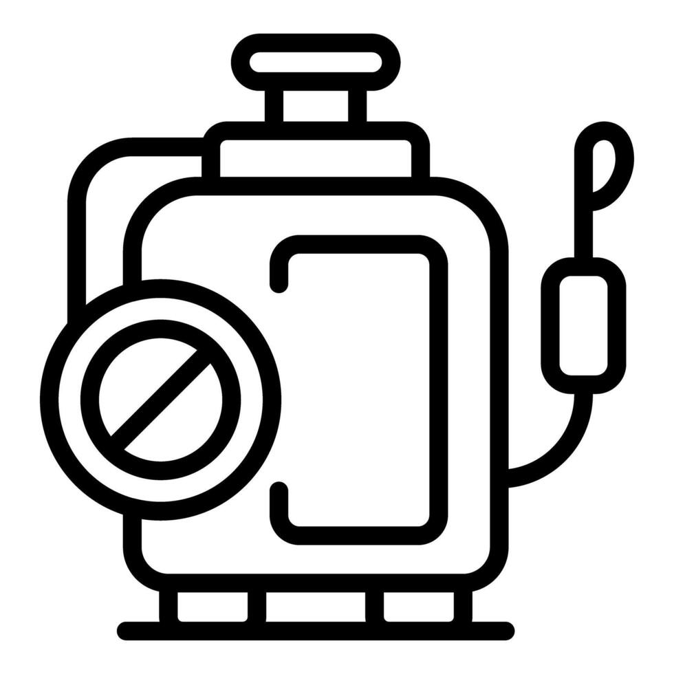 Chemical sprayer with stop sign, preventing chemical use vector