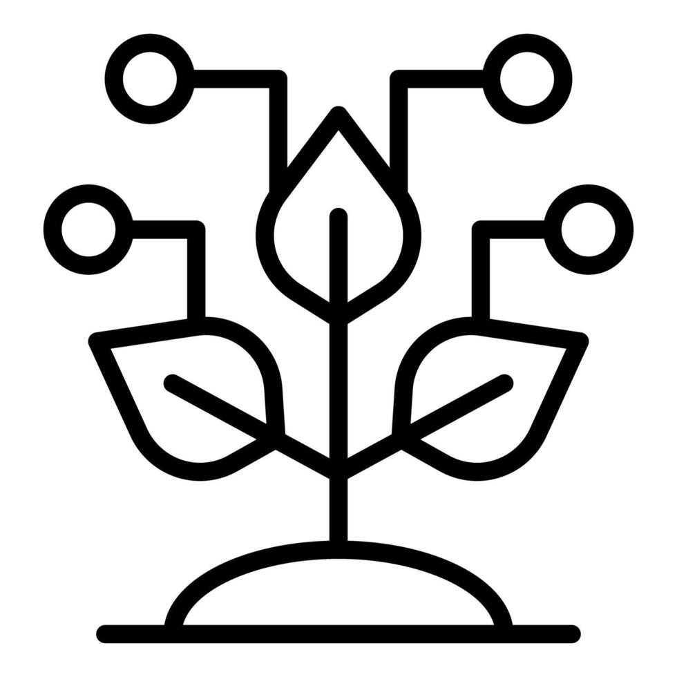 Growing plant connected to digital network symbolizing nature technology integration vector