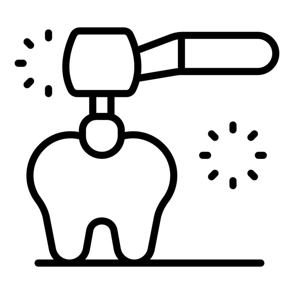 Dentist drilling tooth with special tool for dental hygiene vector