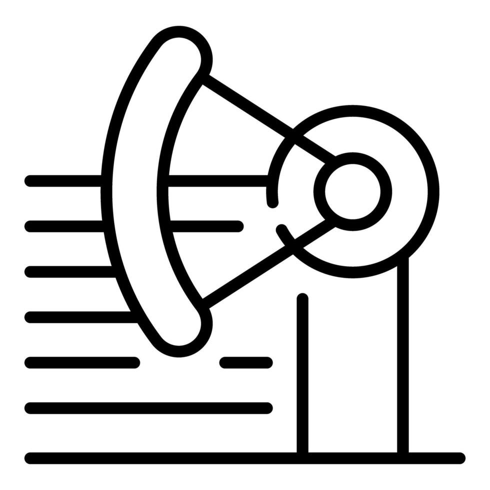 Radar antenna rotating and emitting radio waves for detection vector