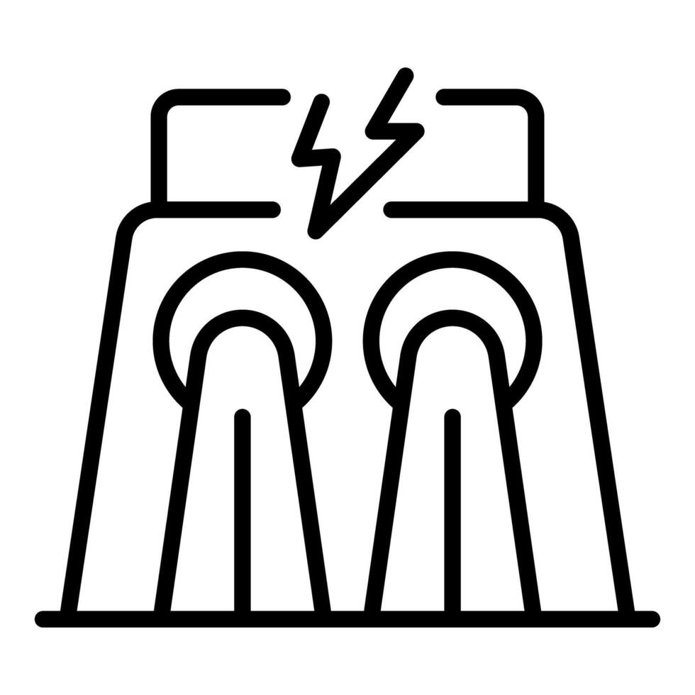 Geothermal power plant generating electricity with steam turbines vector