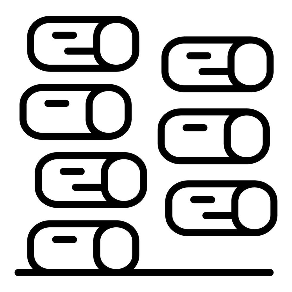 Toggle switches representing options, settings, and preferences in a clean design vector
