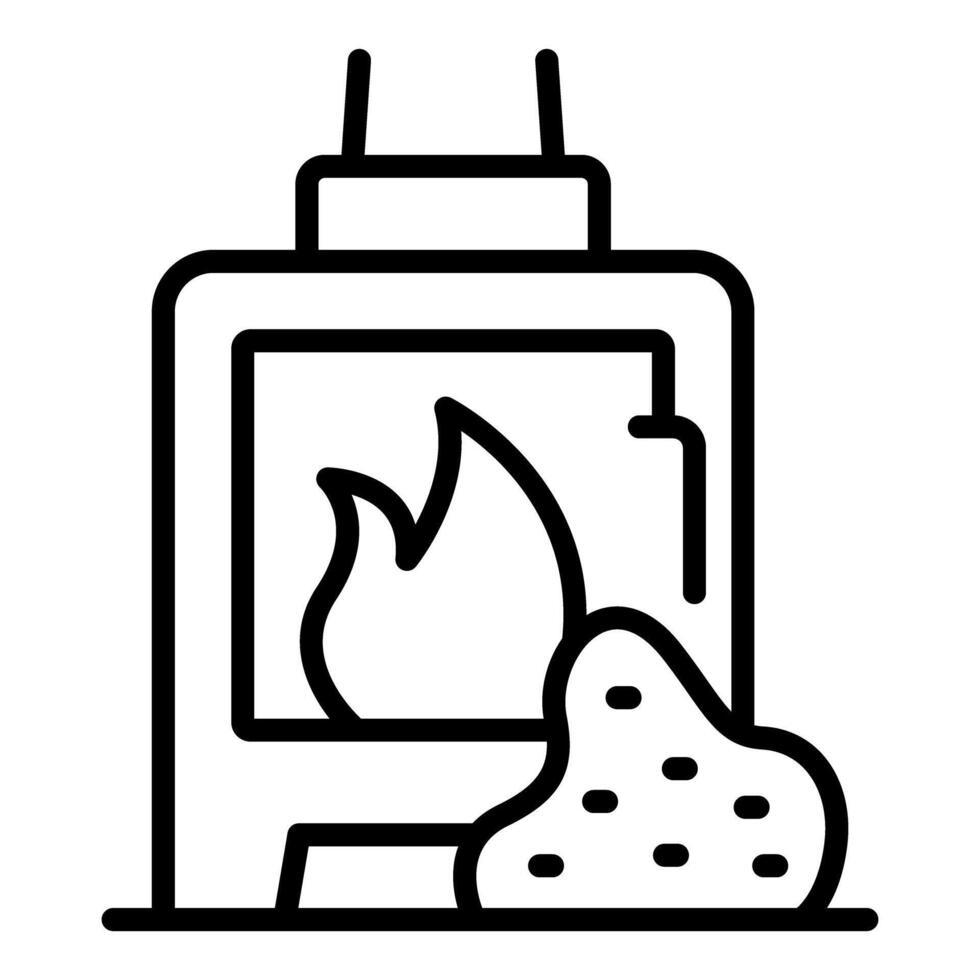 Burning firewood in modern fireplace creating cozy atmosphere vector