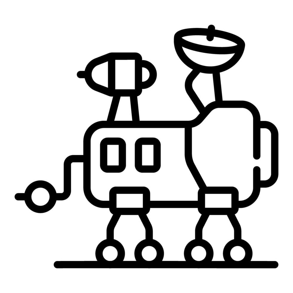 Mars rover exploring the red planet surface vector