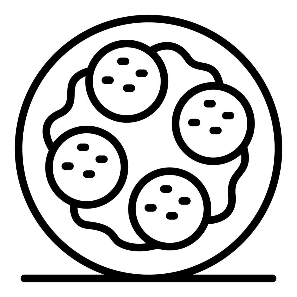 Falafel pita bread with tahini sauce and sesame seeds in a plate vector