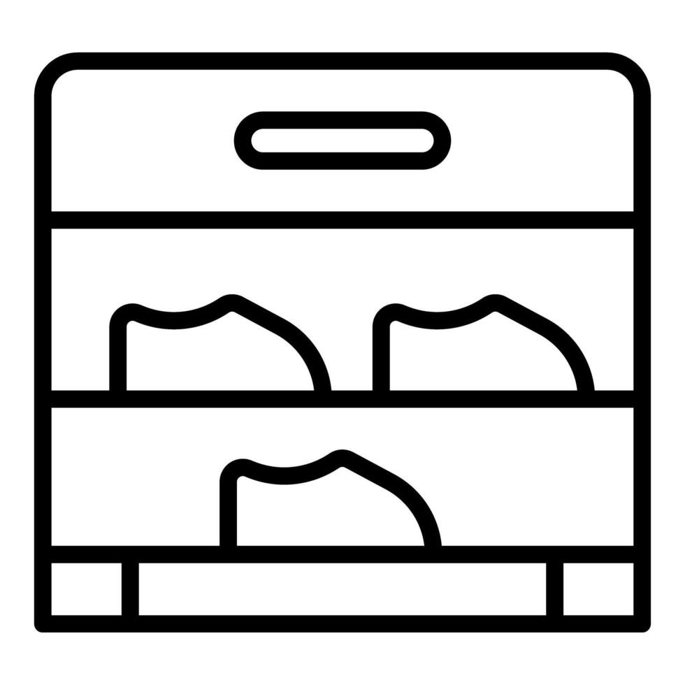 Shoe displaying on shelves in a shoe store for retail sale vector