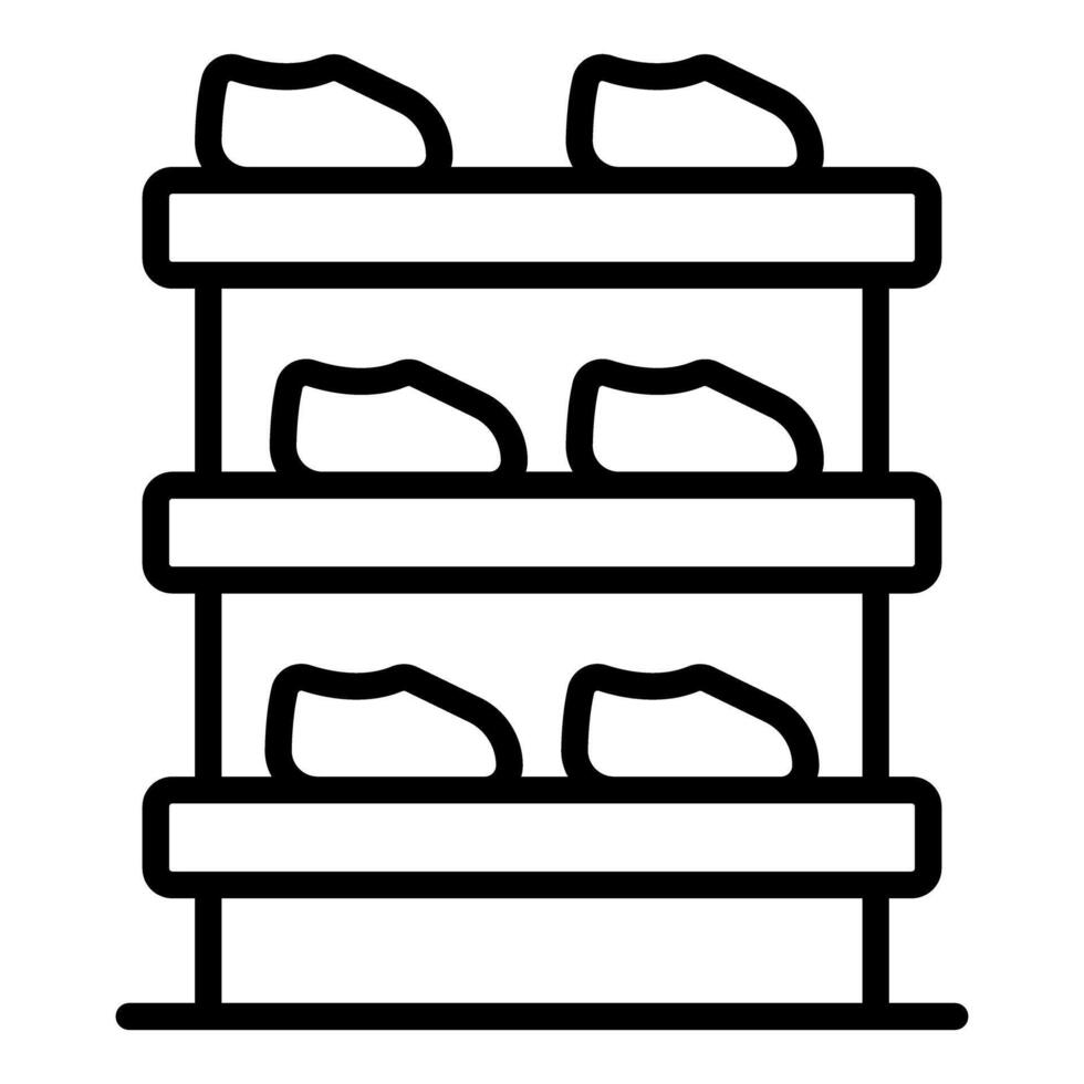 Shoe store displaying sport footwear on shelves, promoting sales and purchases vector