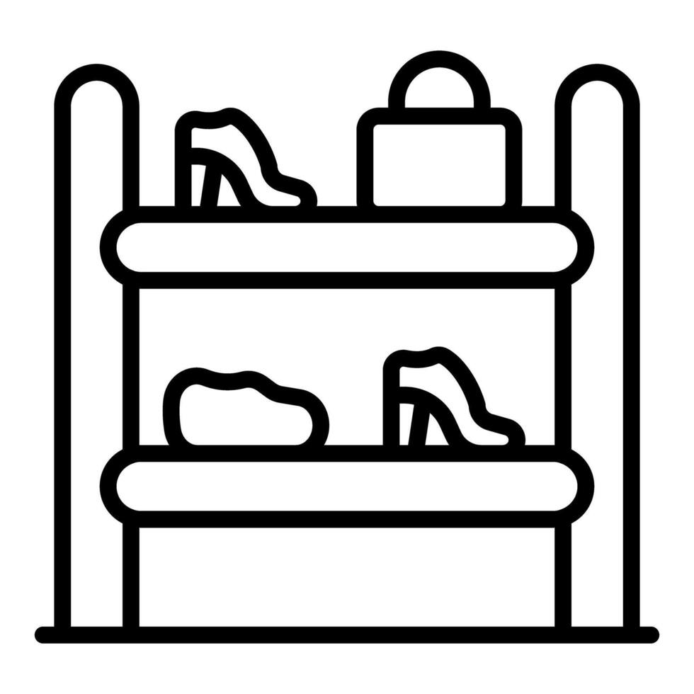 Shoes and handbag displayed on retail shelves representing shopping and commerce vector