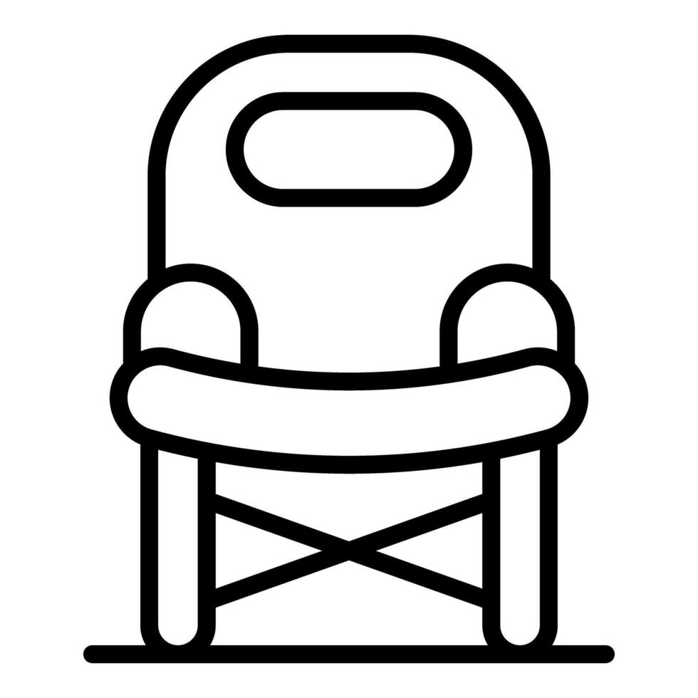 Folding camping chair icon representing outdoor recreation and portable seating vector
