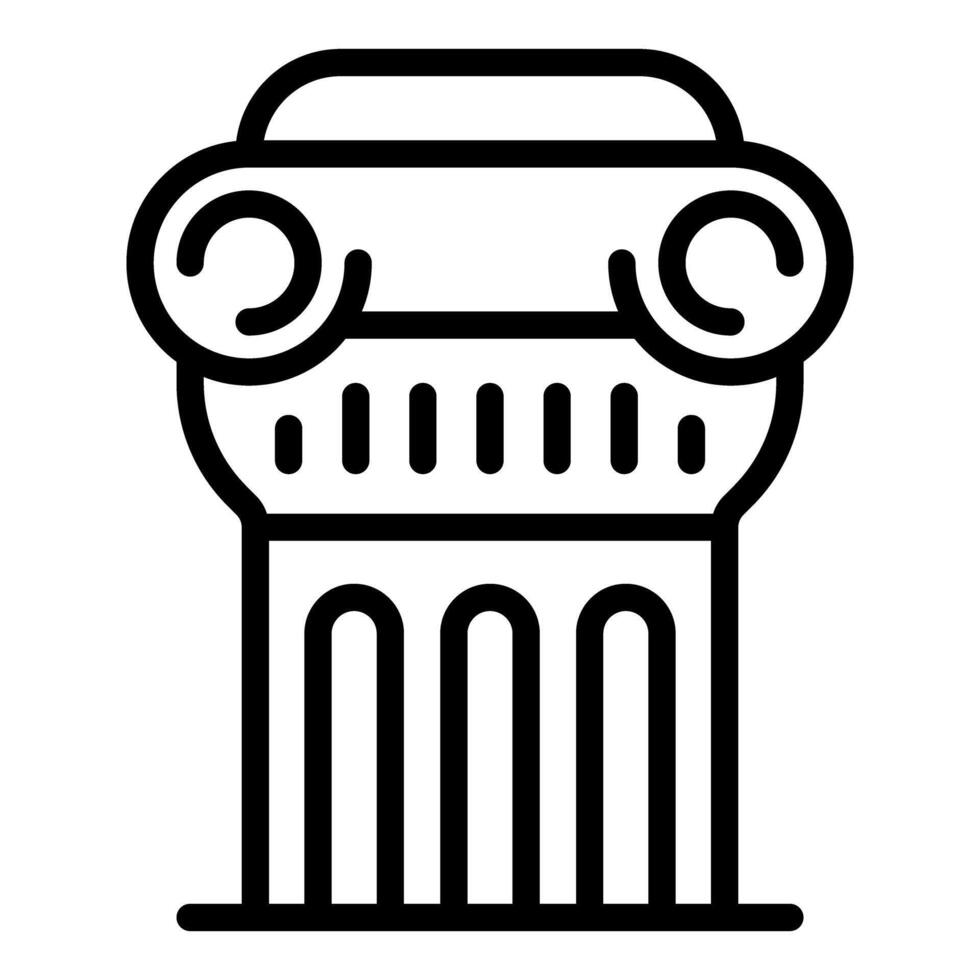 Ionic order column representing classical greek architecture vector