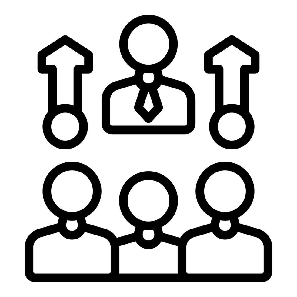Manager leading team to success, increasing business growth and progress vector