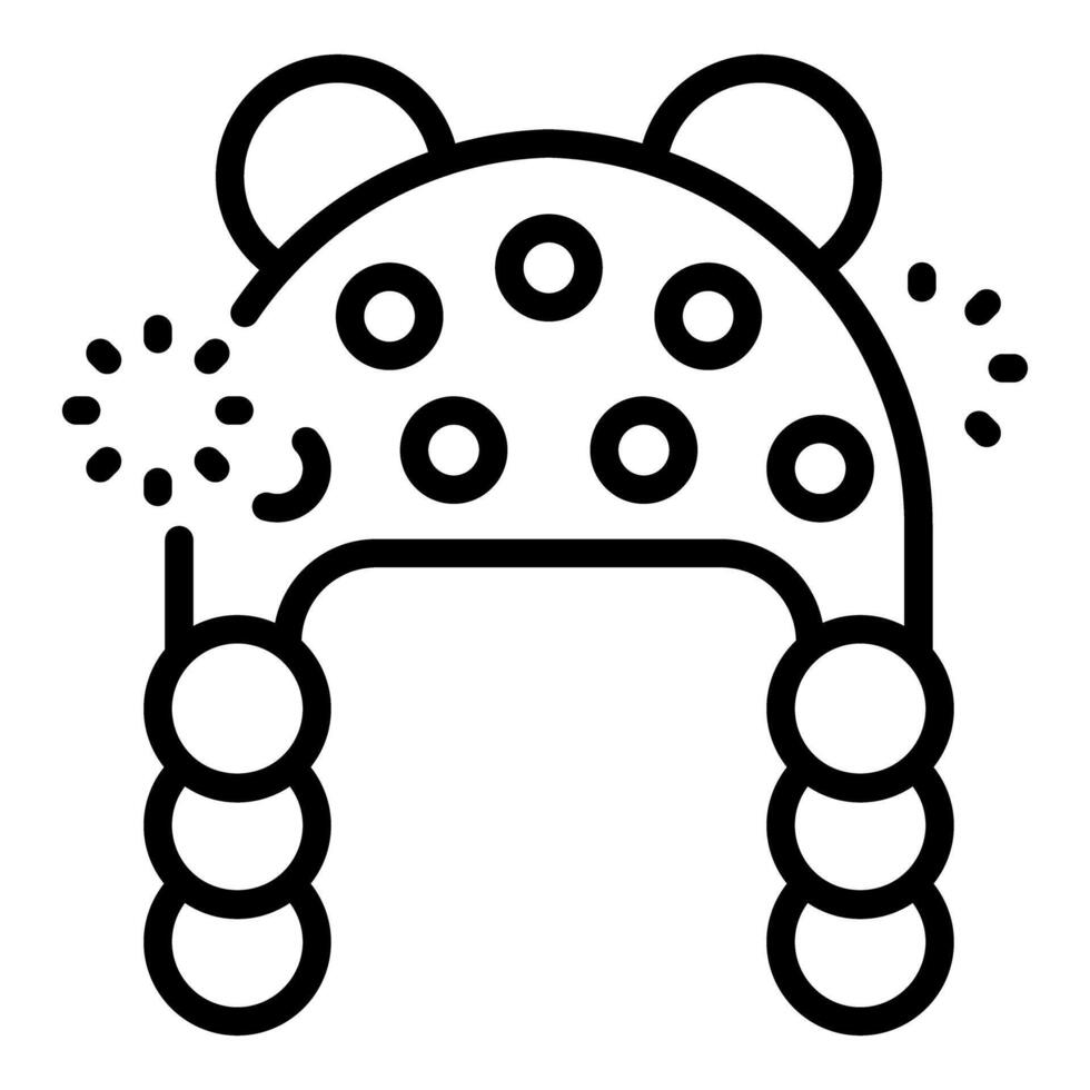 Baby rattle toy with holes and bear ears shining brightly vector