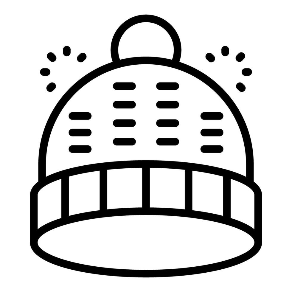 Winter hat with pompom keeping head warm during cold season vector