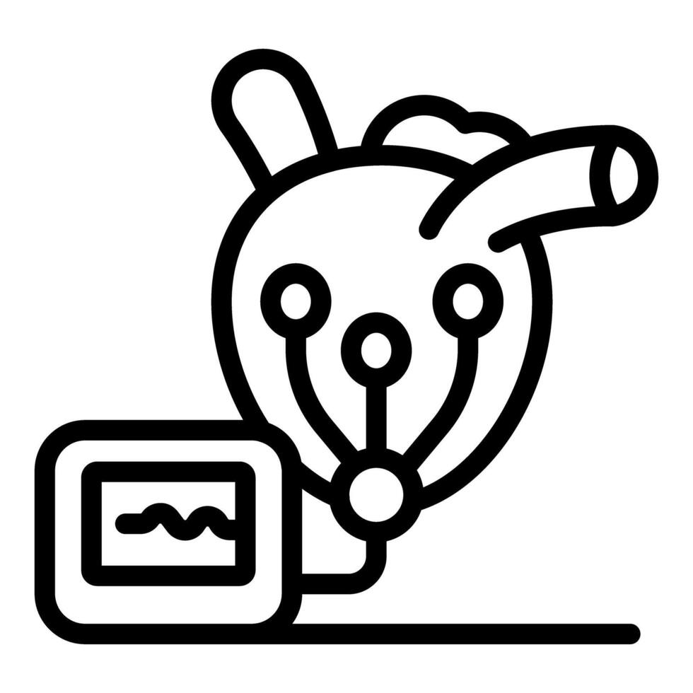 Heart rate monitor measuring cardiac activity with sensors and displaying pulse wave vector