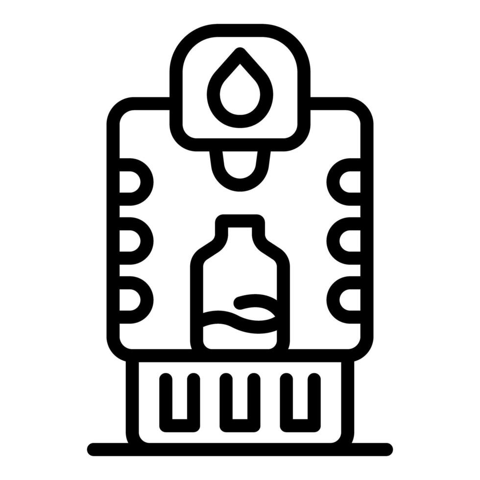 Water dispenser filling bottle with fresh, clean water vector