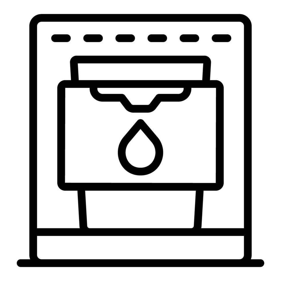 Coffee machine pouring freshly brewed coffee into cup, brewing process vector