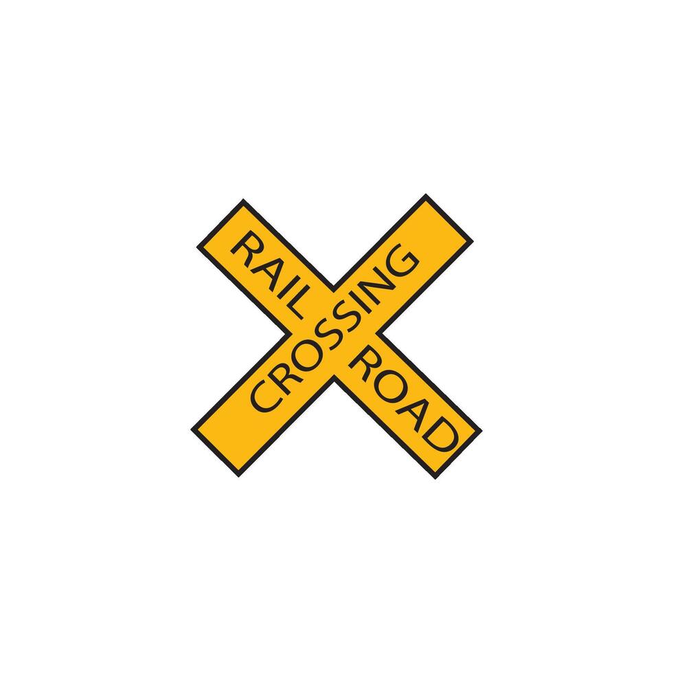 Crossing Train sign railway symbol vector