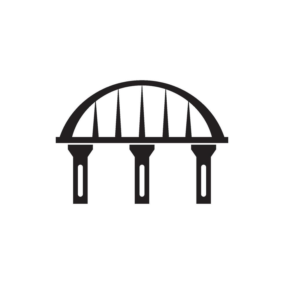 Curved Bridge icon vector