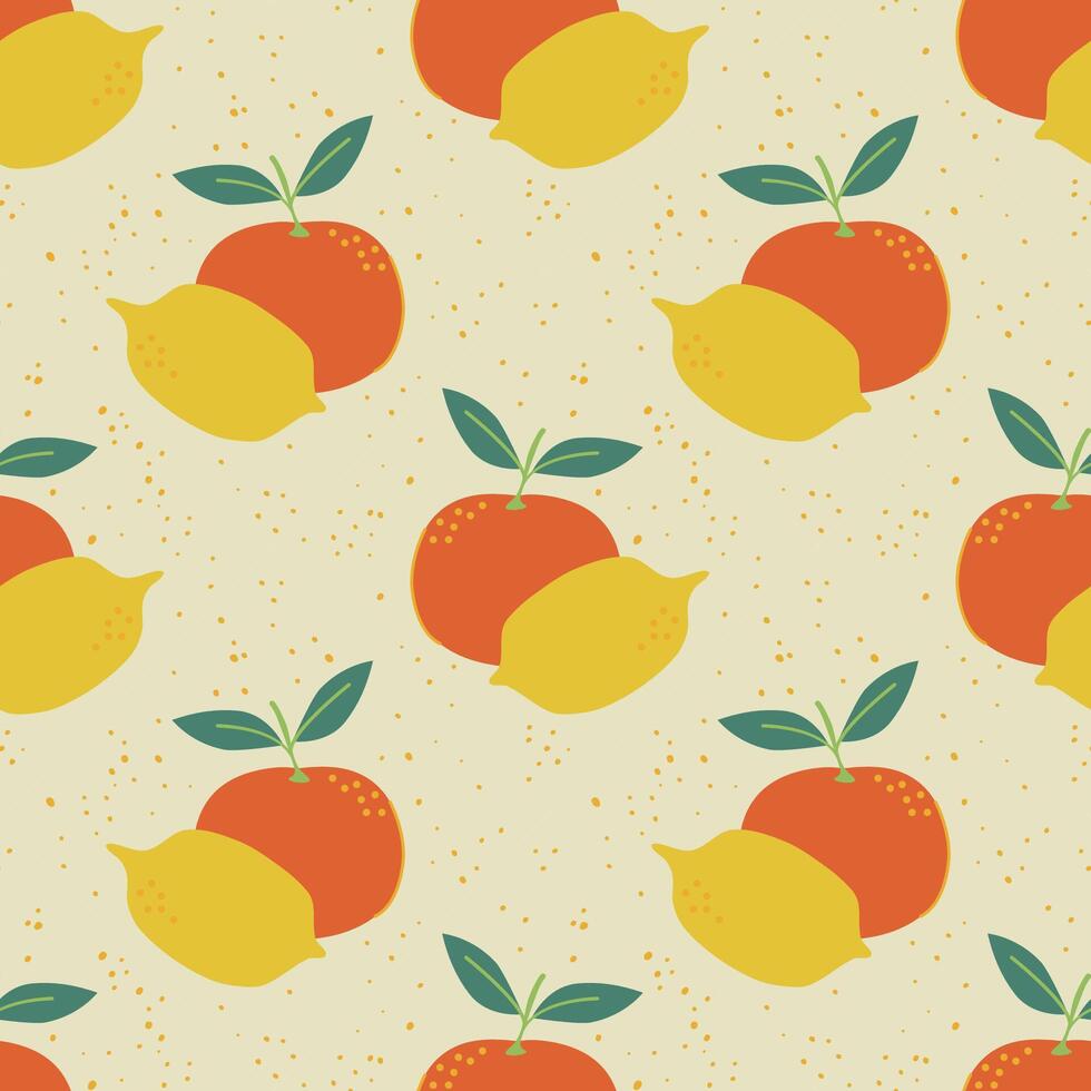 Colorful seamless pattern of orange and lemon, colorful combination for fabric, textiles, clothing, wrapping paper, cover, banner, home decor, abstract background vector