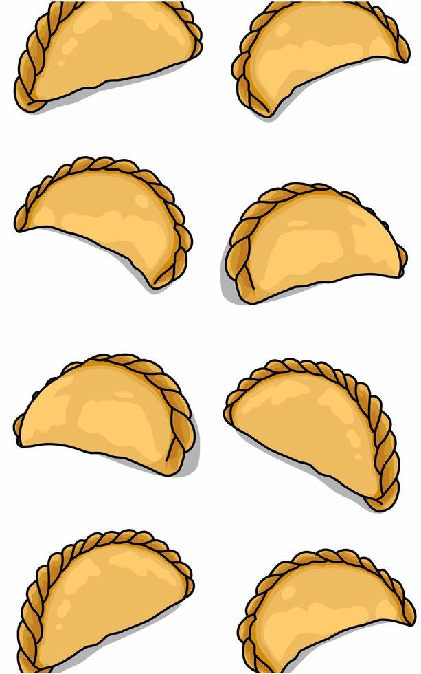 Pastel A savory cake snack filled with carrots and egg. Asian delicious traditional snack vector