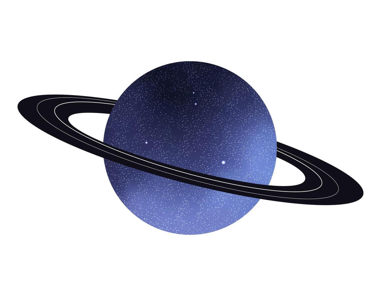 Textured space planet with blue color and rings for cosmic design projects vector