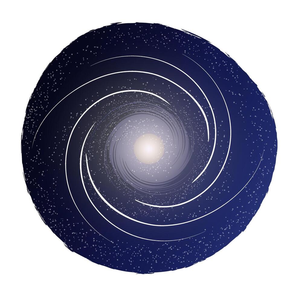 Illustration of spiral galaxy with abstract swirl texture and cosmic shape vector