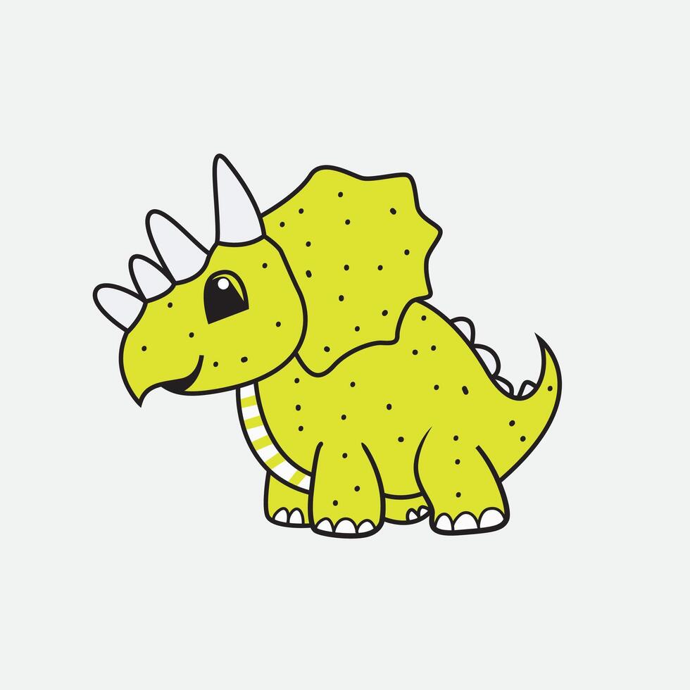 triceratops hand drawn style vector