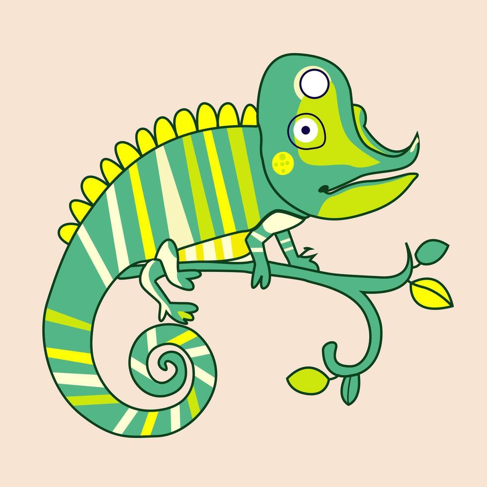 chameleon cartoon illustration vector
