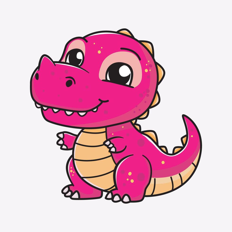 baby cute dinosaur hand drawn style for kids vector
